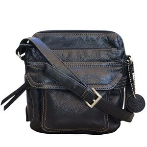 GH Bass Black Leather Crossbody Bag